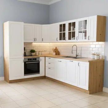 Kuchyňská linka Kuchyňská linka STILO ab | ve tvaru L | 225x280 cm | zásuvky PREMIUM BOX | artisan/bílá