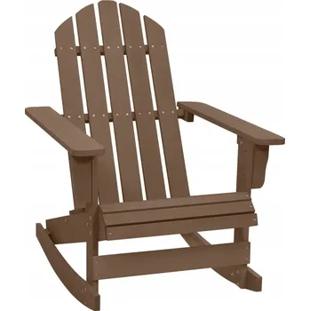 Křeslo Hnědé houpací křeslo vintage z masivního dřeva, 70 x 91,5 x 92 cm