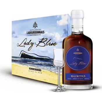 Rum Labourdonnais LADY BLUE, 0.7 l 40 % + sklenička