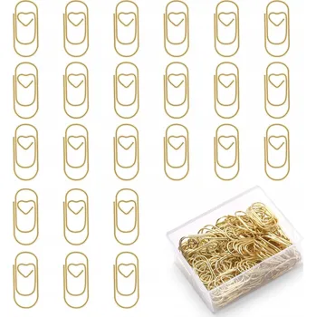 Svatební dekorace 130x ZLATÉ KANCELÁŘSKÉ SPONKY VE TVARU SRDCE DOPIS VALENTÝNSKÝ SVATEBNÍ HOSTINA SVATBA