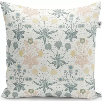Polštář Sablio Polštář Šedé květiny - 40x40 cm