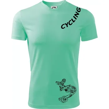 Chlapecké tričko Cycling nápis šikmo - Dětské triko sportovní (dresovina) - 146 cm/10 let ( Mátová )