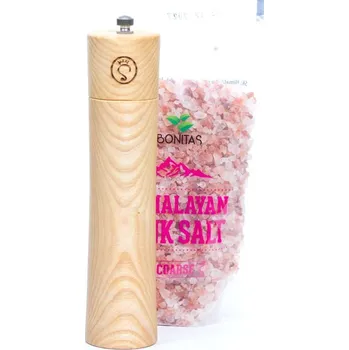 Mlýnek na koření Dřevěný mlýnek s himalájskou solí, jasan