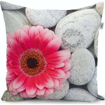 Polštář Sablio Polštář Gerbera na kamenech - 50x50 cm