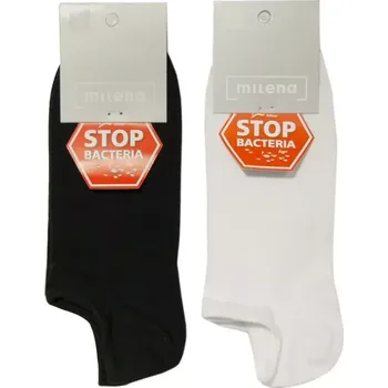 Pánské ponožky Pánské mini ponožky STOP bacteria 0583 - Milena černá 45-47