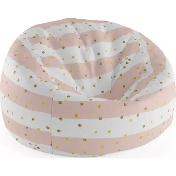 Sedací pytel Sablio Sedací vak Cocoon Pruhy a zlaté tečky - 115 x 75 x 45 cm