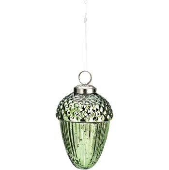 Vánoce WURM Vánoční ozdoba na žalud 11 cm - zelená, sklo