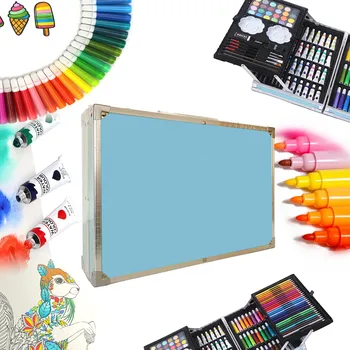 Výtvarná sada VELKÁ UMĚLECKÁ SADA PRO DĚTI PASTELKY FIXY BARVY PASTELE KUFŘÍK XXL