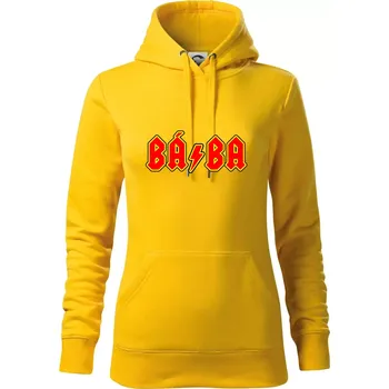 Dámská mikina Rocková rodina - babička - Mikina dámská Cape s kapucí - M ( Žlutá )
