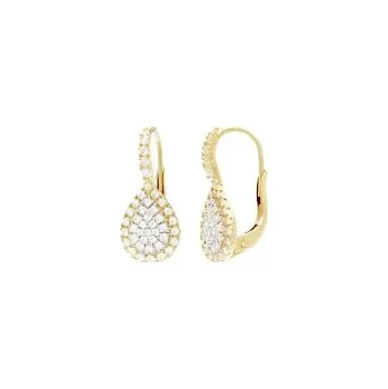 Náušnice Náušnice zlato Kapka se zirkony