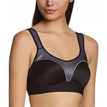 Podprsenka DÁMSKÁ SPORTOVNÍ PODPRSENKA TRIACTION ČERNÁ NASTAVITELNÁ RAMÍNKA