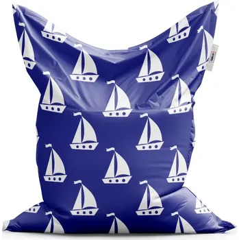 Sedací pytel Sablio Sedací vak Classic Bílé lodě - 200x140 cm
