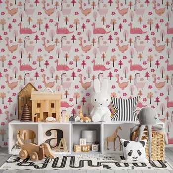 Tapeta Sablio Tapeta Růžoví dinosauři - 125x75 cm