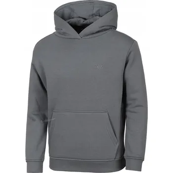 Chlapecká mikina 4F ZATEPLENÁ CHLAPECKÁ JUNIORSKÁ MIKINA KLOKANKA S KAPUCÍ / vel. 146