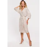 Zavinovací MIDI ŠATY s flitry, velikost 42 XL