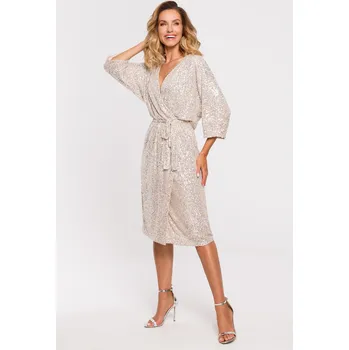 Dámské šaty Zavinovací MIDI ŠATY s flitry, velikost 42 XL
