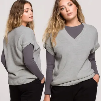 Dámský svetr BeWear dámský svetr šedý klasický do boků velikost L/XL