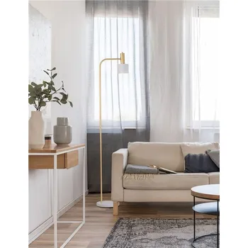 Stojací lampa NOVALUCE AKCE - Stojací lampa PAZ zlatý kov bílé kovové stínidlo bílá základna E27 1x12W 230V IP20 bez žárovky - NOVA LUCE NV 9426653