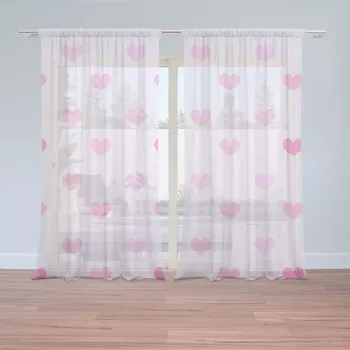 Záclona Sablio Záclony Růžové srdce: 2ks 150x250cm