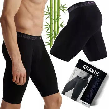 Pánské spodní prádlo Pánské boxerky EXTRA LONG BAMBUSOVÉ sportovní s dlouhými nohavicemi ATLANTIC - L