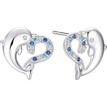 Náušnice Stříbrné delfínové Náušnice Mennica Bydgoska 925