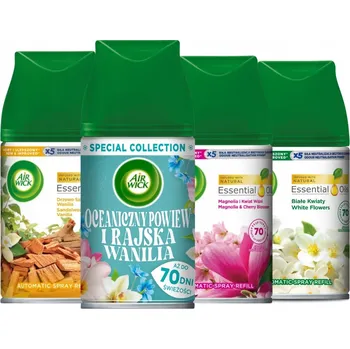 Osvěžovač vzduchu Air Wick Freshmatic Svěžest Rána a ráj Vanilka sada, 4x náplň 250 ml