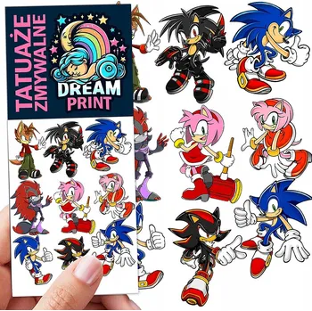 Odstranitelné tetování Smyvatelné tetování pro děti Sonic - dočasné tetovačky