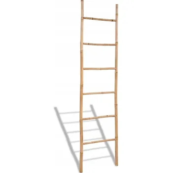 Věšák Bambusový věšák na ručníky ve tvaru žebříku, 50 x 190 cm, 6 příček