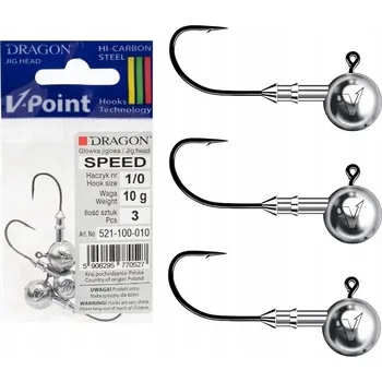Rybářský háček DRAGON SPEED JIGOVÁ HLAVIČKA Č. 2/0 - 12,5 GR - 3 KS