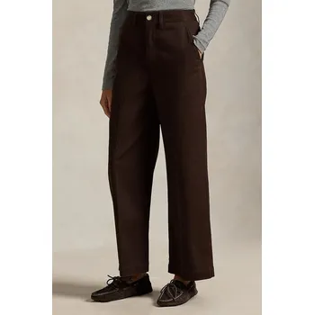 Dámské kalhoty Kalhoty Polo Ralph Lauren dámské, tmavomodrá barva, široké, high waist, 211873988 88X, vel. 36