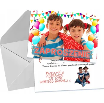 Pozvánka POZVÁNKY PRO DĚTI DĚTSKÉ NAROZENINOVÉ TOSIA A TYMEK + OBÁLKA