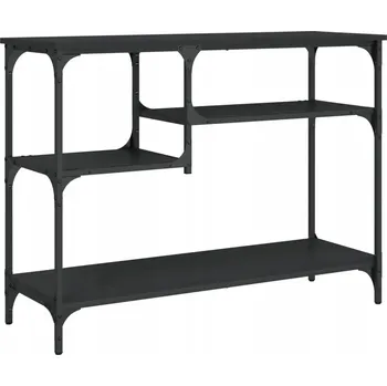 Konferenční stolek Konzolový stolek z dřevotřísky a kovovým rámem, černý, 100 cm