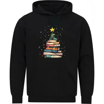 Pánská mikina Pánská mikina Vánoční Stromek Čtenáře (Velikost: 5XL, Barva: Černá)