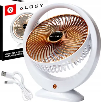 Domácí ventilátor Mini ventilátor Alogy Přenosný malý větráček bílý