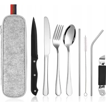 Příbor Sada příborů Arete Sztućce w pokrowcu etui turystyczne 9 el. sada