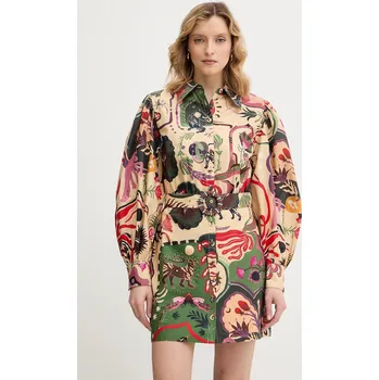 Dámské šaty Bavlněné šaty Farm Rio 350089 béžová 80X, vel. XS