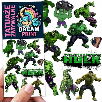 Odstranitelné tetování Smyvatelné tetování pro děti - Hulk