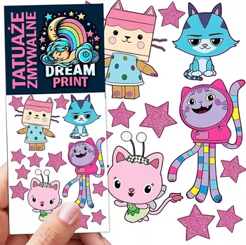 Odstranitelné tetování DOČASNÉ OMYVATELNÉ TETOVÁNÍ PRO DĚTI GÁBININ KOUZELNÝ DOMEK