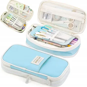 Penál ŠKOLNÍ PENÁL NA PASTELKY, FIXY, POTŘEBY, SÁČEK, OBJEMNÁ KOMORA