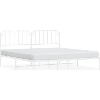 Postel Bílý kovový rám postele 207x198x102 cm s úložným prostorem