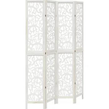 Paraván Paraván skládací s prolamovaným vzorem, bílý, 140-145x220 cm