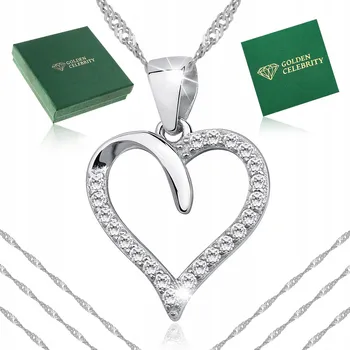 Náhrdelník STŘÍBRNÝ NÁHRDELNÍK SRDCE RYZOST 925 DÁREK PRO DCERU, KAMARÁDKU + VĚNOVÁNÍ