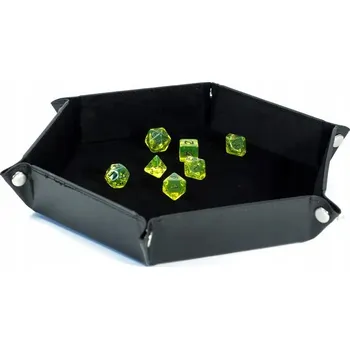 SAMETOVĚ KOŽENÝ DICE TRAY PODNOS NA RPG kostek SRDCE DÉMONŮ 17 CM