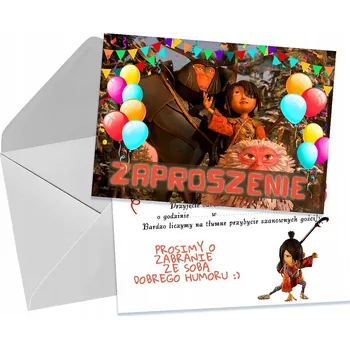 Pozvánka POZVÁNKY PRO DĚTI DĚTSKÉ NAROZENINOVÉ KUBO A DVĚ STRUNY + OBÁLKA