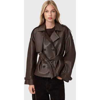 Kožený trenčkot AllSaints REED W035LD hnědá 89X, vel. M