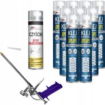 Průmyslové lepidlo NÍZKOTLAKÉ LEPIDLO V PISTOLI NA POLYSTYREN A EXTRUDOVANÝ POLYSTYREN (STYRODUR) + ČISTIČ + PISTOLE