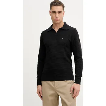 Pánský svetr Bavlněný svetr Tommy Hilfiger pánský, černá barva, MW0MW41644 99X, vel. S