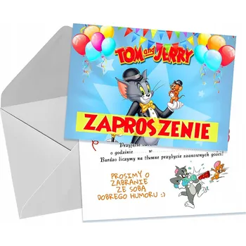 Pozvánka POZVÁNKY PRO DĚTI DĚTSKÉ NAROZENINOVÉ TOM A JERRY + OBÁLKA