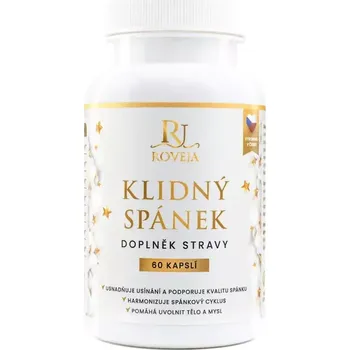 Přípravek na podporu paměti a spánku Roveja Klidný spánek - bylinky a hořčík pro lepší spánek a regeneraci, 60 kapslí