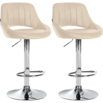 Barová židle LRCZ Sada 2 barových židlí z umělé kůže Milet Barva: černá, Materiál rámu: Kov matně bílý